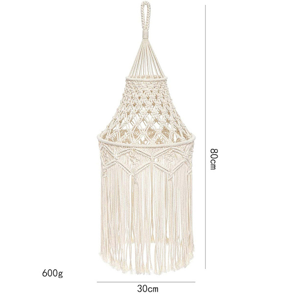 Stickad lampskärm Passande takskärm, Boho taklampa för L