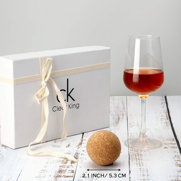 2 Stykker Vinkork Kugle Træ Korkprop til Vin Karaffel Flaske