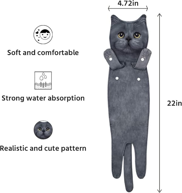 Kat-formede absorberende håndklæder, sødt dyrehåndklæde, håndklæder til K