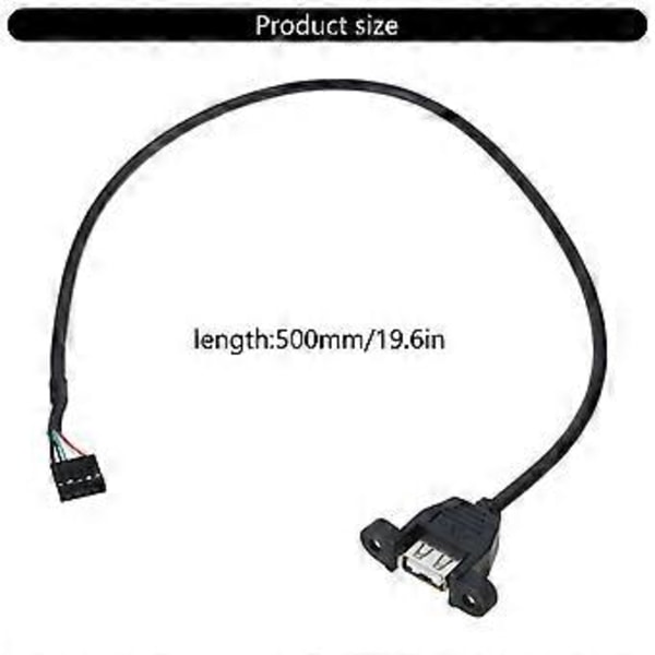 Högkvalitativ USB2.0 Hona till Moderkort 9Pin Header Kabel USB IDC Header Kabel för Pålitlig Moderkortsanslutning