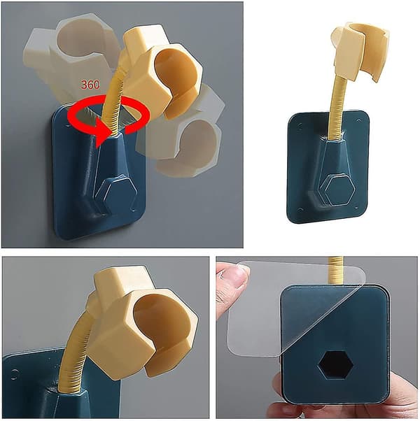 Väggmonterad handduschhållare, 3-pack universell duschhållare 360