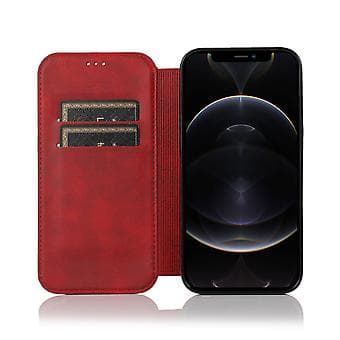iPhone 12 Pro Max Etui Læder Wallet Flip Telefon Etui Red
