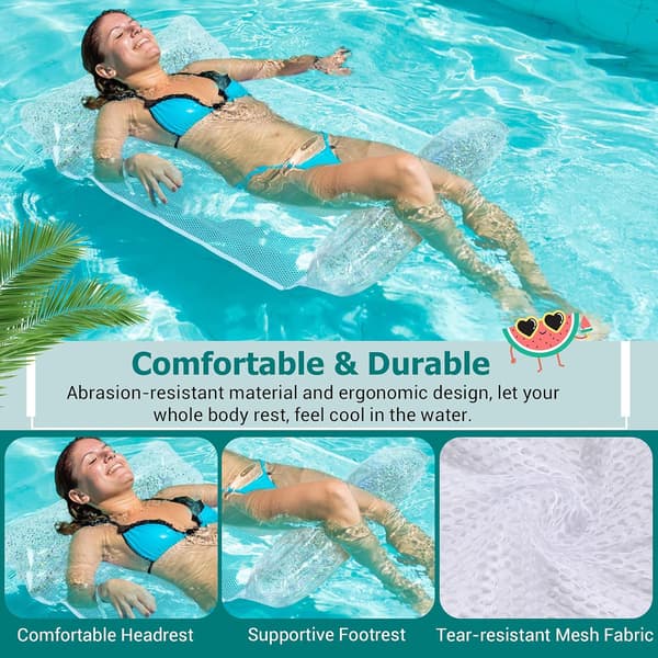 Oppustelig Pool Float, PVC Sammenklappelige Flydende Oppustelige Senge, Po