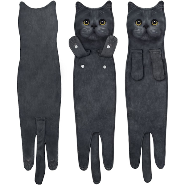 Kattformade absorberande handdukar, söta djurhanddukar, handdukar för K