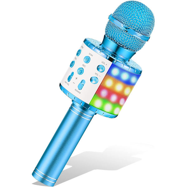 Trådlös karaokemikrofon med LED-ljus, barnmikrofon Karao