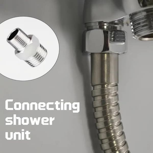 2 bruseslangefittings, han-til-hun gevindfittings, bruserfittings med variabel diameter, vandrørsfittings