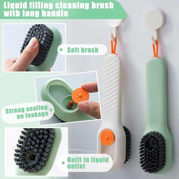 1 st (vit)Mjuk borste Rengöringsborste Sko Scrubber Kläder Bru