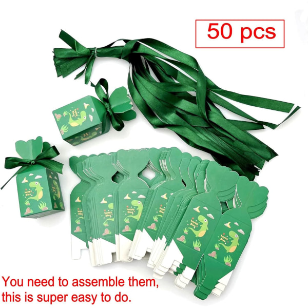 50 st gröna favoritlådor för barn Dinosaur Party Favoritlådor för K