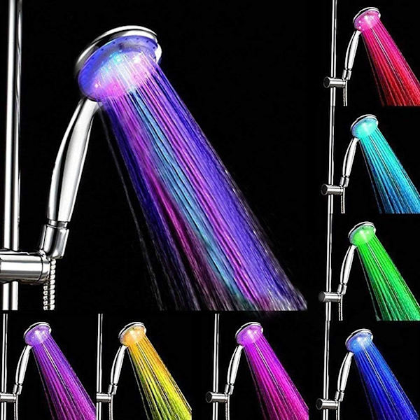 LED-duschhuvud, Flerfärgad automatisk färgändring, Handdusch He