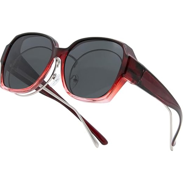Mote polariserte solbriller, utendørs kjøre solbeskyttelse og UV-beskyttelse solbriller, multifunksjonelle briller, unisex, rød Red
