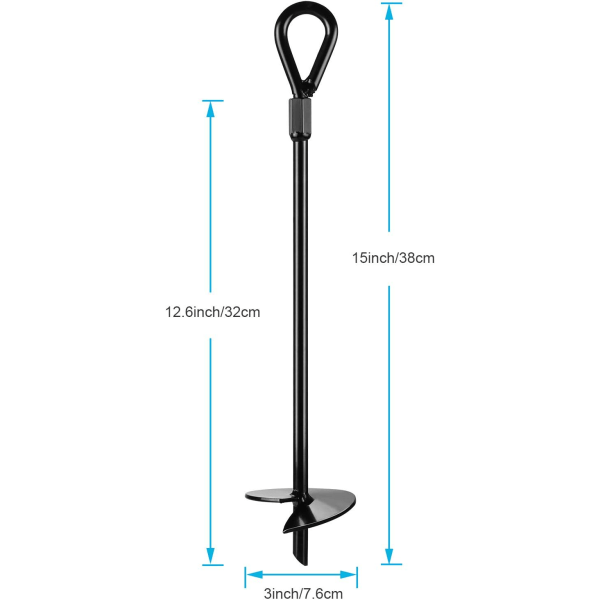 Jordankre, Jordankersæt med 4 Pløkker der Måler 38 cm Lange