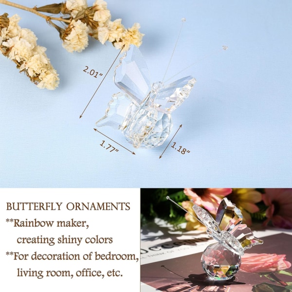 Butterfly Ornament K9 Crystal Glass Mirror Ball Suncatcher Orname