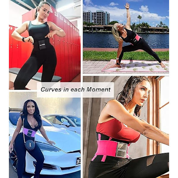 (M,blått)Sportsbälte för kvinnor Mage midjebälte Flat Belly Sli