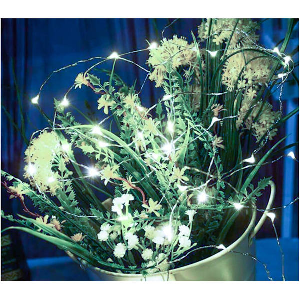 (Cool White, 50 Led 5 Metri)，LED String med USB 5V koppartråd F