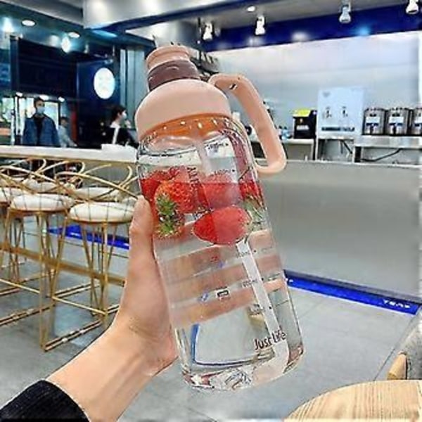 1800 ml sports fitness stor kapacitet udendørs bærbar plastik vandkop med sugerør green