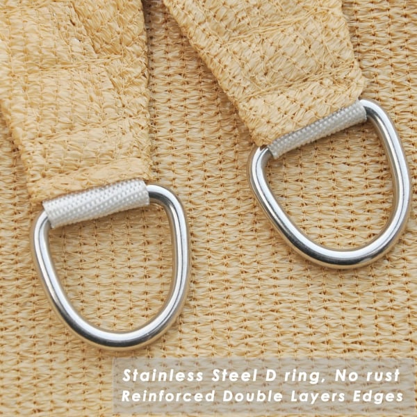 Rektangulär skärmsegel 2×2m (beige) skärmduk HDPE Andas C