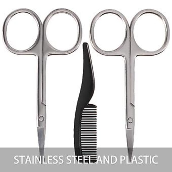 4 st Set med Skägg Saxar Skäggtrimmer Män Ansiktshår Saxar Kam Mustasch Saxar Kit