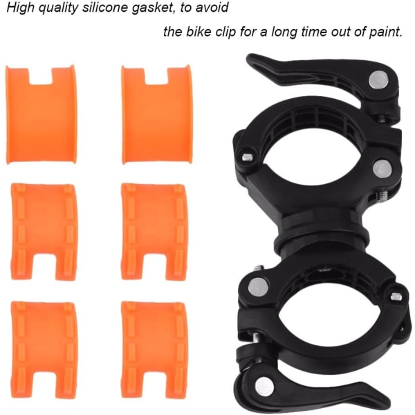 Set med 2 clips för cykelfickor - Orange