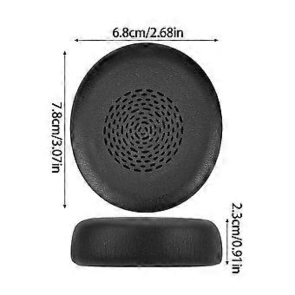 Ersättningsöronkuddar Mjuka Svamp Ovala Öronkuddar för Evolve 2 75 MS Hörlurar Memory Foam Skydd Reparation Svart Black
