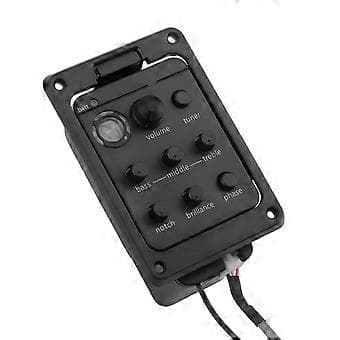 201 Akustisk Gitarr EQ Stämapparat Piezo Pickup 4-bands Akustisk Gitarr Pickup med Stämapparat Gitarr Ljudhåls EQ Tillbehör