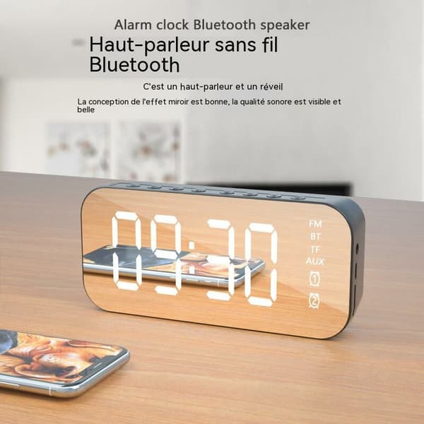1 stk. Sort Spejl Trådløs Bluetooth Højttaler Mobiltelefon Mini Com