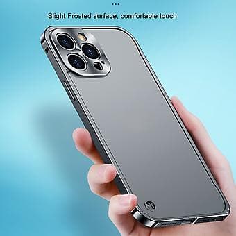Metallramme Frostet PC-deksel for iPhone 13 mini Silver
