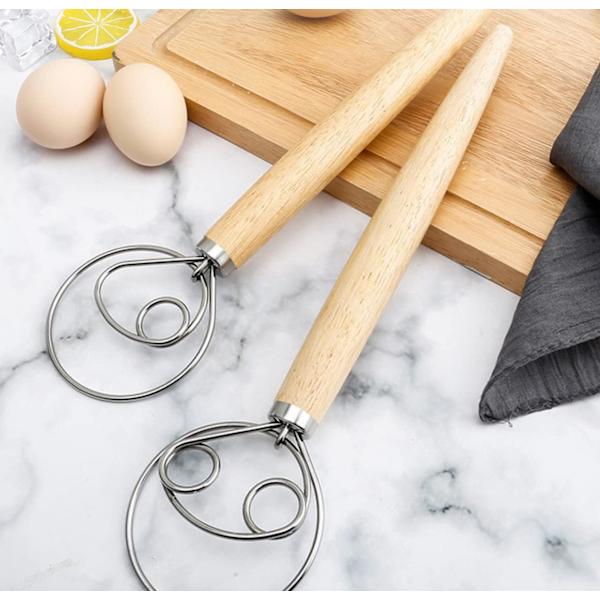 Set, bröddeg stavmixer, trähandtag köksbakning t