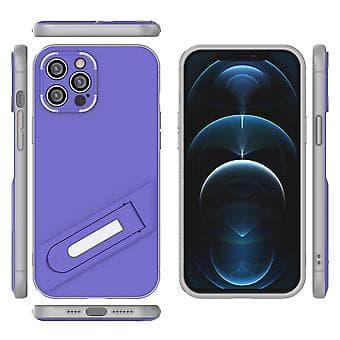 Støtsikkert Slim-deksel for iPhone 13 12 Pro Max med stativ Purple
