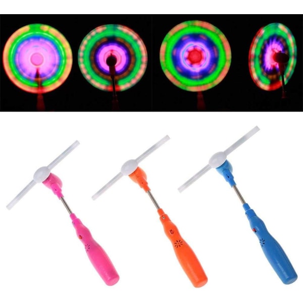 3-delad Random Color Blinkande LED Light Up Windmill Musical Band