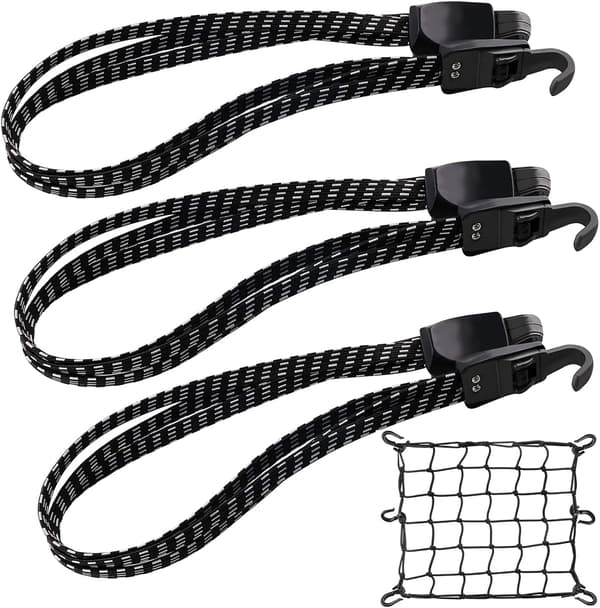 Bagagestrop Elastisk Bungee Strammer 3 stk. Bagagestrop Elastisk