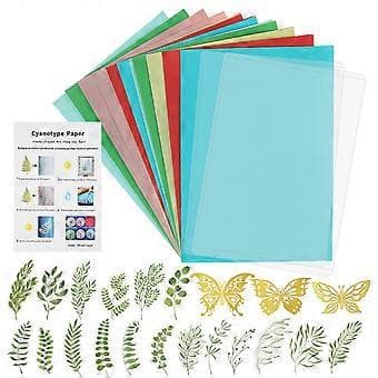 Håndlavet Blomsterpapir Cyanotype Kit Håndværksprojekter Begyndere Multi Farve Rektangulær 1 Sæt