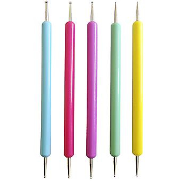 5 st Nail Dotting Tools Nagelkonst Dotting Tool Manikyr Målningsverktyg Mönster Spårning Stylus Verktyg