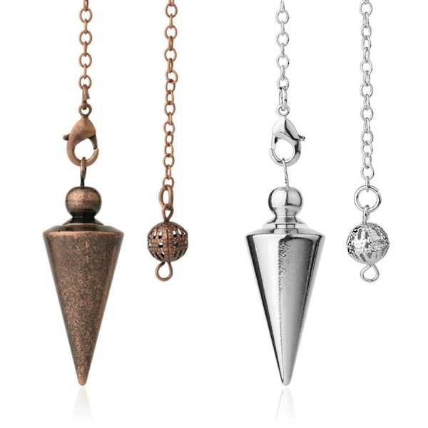 2 st Metallisk Koppar Spirit Point Pendel för Healing Divination