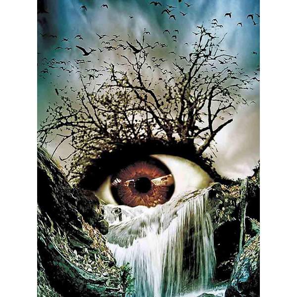 30x40cm, Eye Waterfall 5d diamantmålad strassbroderi c