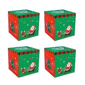 Set med 4 presentförpackningar för julen, multifunktionella julpresentförpackningar för festliga tillfällen Type C