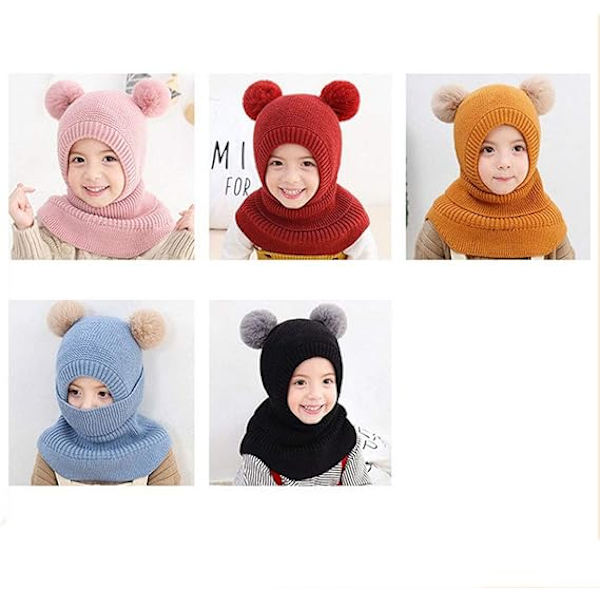 Balaclava Baby Girl Pojke Söt Hat (Gul) Halsduk Vinter Varm öronmuff