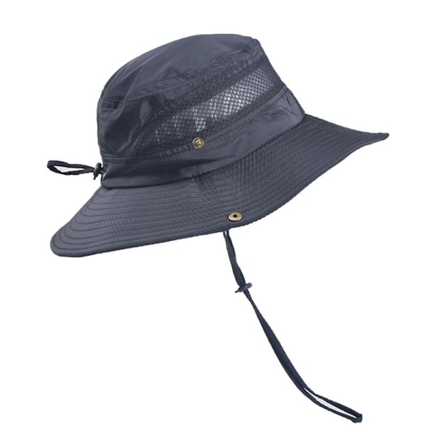 Fiskehatt för utomhusbruk, solhatt för män för fiske, vandring och bergsklättring, sommarsolhatt, hopfällbar fiskarhatt, mörkgrå dark gray