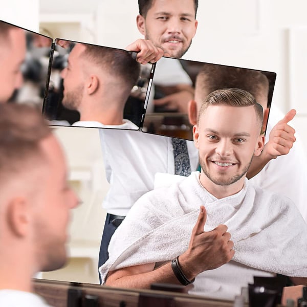Hvitt Sammenleggbart Baderomssminke Speil Barbering Kosmetisk Verktøy