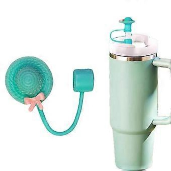 Silikon Sugerør Lokk Hatter Form Støvtette Drikkesugerør Lokk Plugger Gjenbrukbare Sugerør Tupper Lokk for Tumbler Kopp Rosa Pink