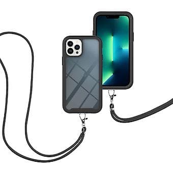 PC + TPU -kotelo kaulanauhalla iPhone 13 Pro Maxille