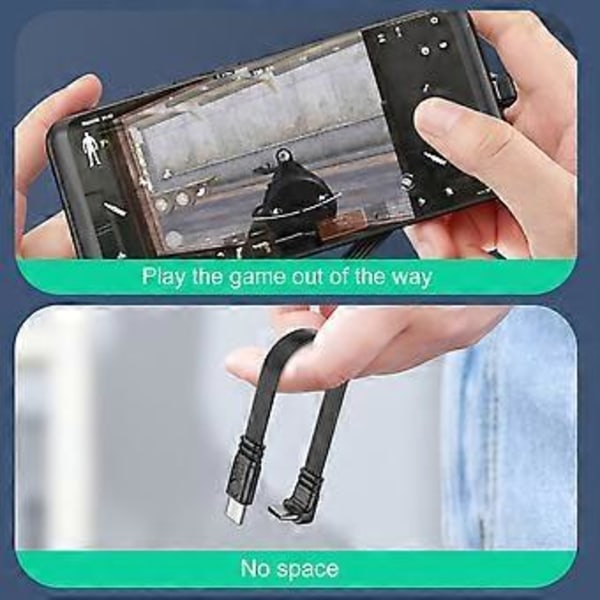 Kaksipäinen USB C -datan synkronointijohto suoralla päällä/suorakulmaliittimillä varustettu muunninkaapeli 45 W:n tyypin C latausjohto 0.3m LR male to UD male