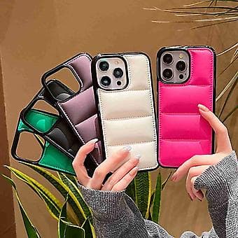För iPhone 14 Pro Max Stor Hål Eiderdun Airbag Telefonfodral Rose Red