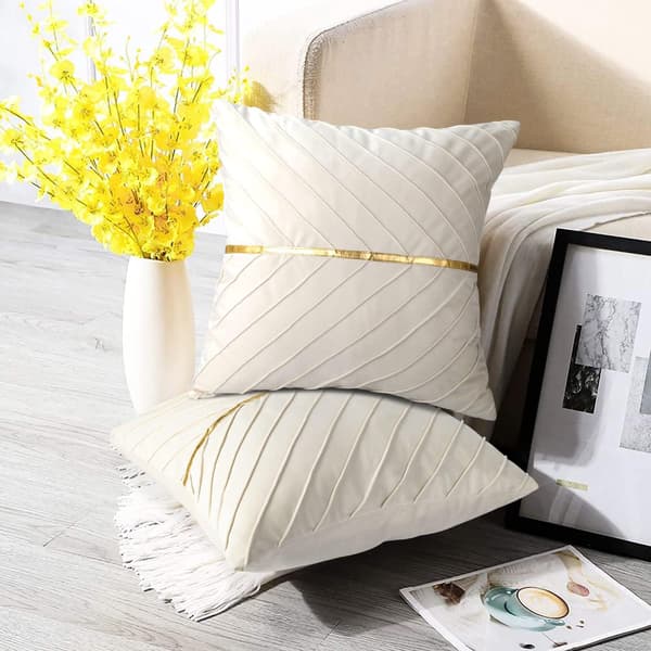 Kuddfodral, 45x45 cm Beige Örngott för Vardagsrum Sovrum