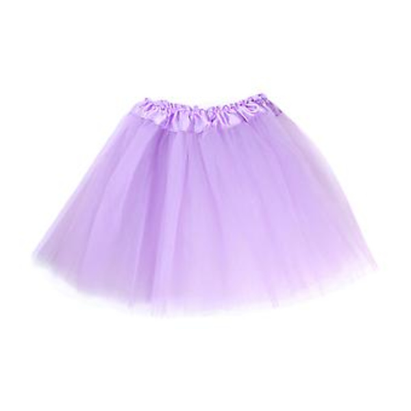 Tutu Klänning Kostym Outfit Kjolar Fest Kläder Set med Rosett Nål Hårsnodd för Flickor Bebisar (Lavendel)