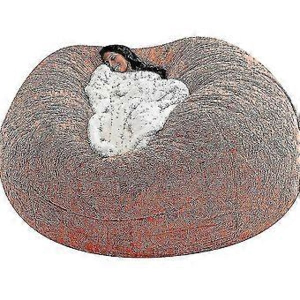 Lat soffa Sittpuff Konstgjord päls Sittpuff Bönpåse Soffa (135cm*65cm orange)