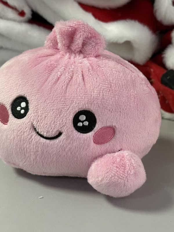 Rosa soppdumpling blindbox-gosedjur – Söt ångkokt bulle-docka i en presentförpackning (överraskningsgosedjur för barn)