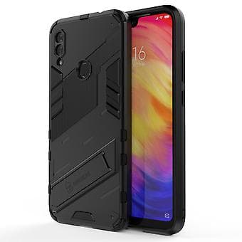 Slankt deksel for Redmi Note7 Støtsikkert tolags stativdeksel Black