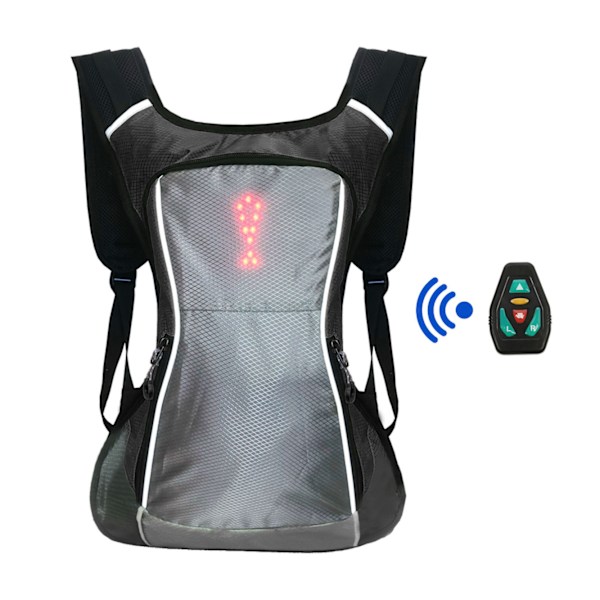 Cykelvest USB Genopladelig Reflekterende Rygsæk med LED Blink