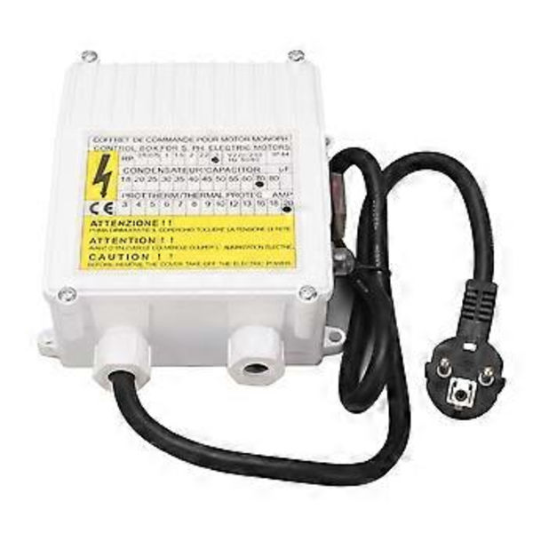 Kontrollbox för djupbrunnspump Hushåll 3.0HP Nedsänkbar strömbrytare 2.2KW 70uf 20A EU-kontakt 220V ( )