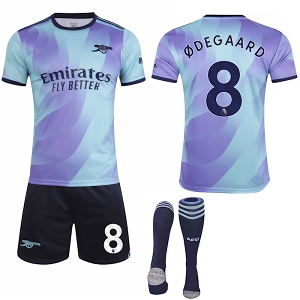 24-25 Sesong Arsenal 2 Bortedrakt fotballdrakt, fotballdrakt for barn/voksne, størrelse 8 ØDegaard fotballtrøye, m №.8 ØDegaard M